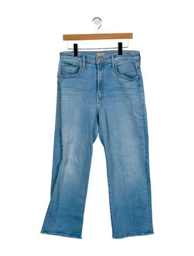 Pre-owned Mother High-rise Wide Leg Jeans In Blue
