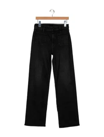 Pre-owned Mother High-rise Wide Leg Jeans In Blue