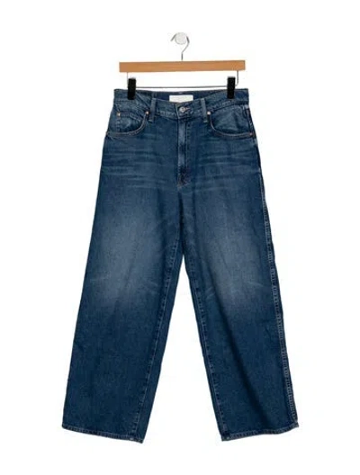 Pre-owned Mother High-rise Wide Leg Jeans In Blue