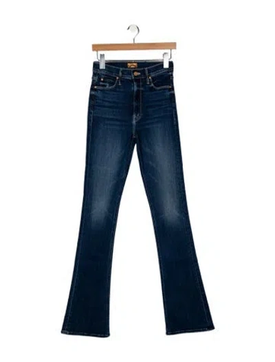 Pre-owned Mother High-rise Wide Leg Jeans In Blue