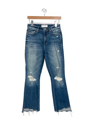 Pre-owned Mother High-rise Wide Leg Jeans In Blue