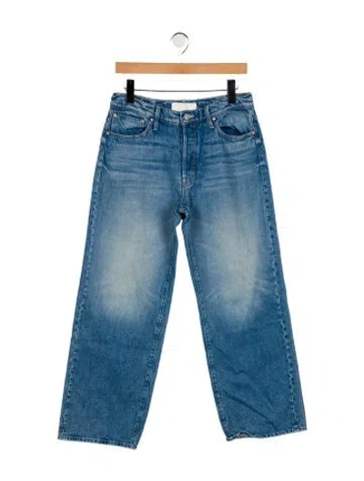 Pre-owned Mother High-rise Wide Leg Jeans In Blue