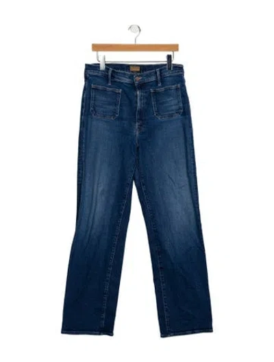 Pre-owned Mother High-rise Wide Leg Jeans In Blue
