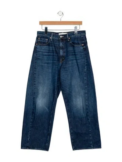 Pre-owned Mother High-rise Wide Leg Jeans In Blue