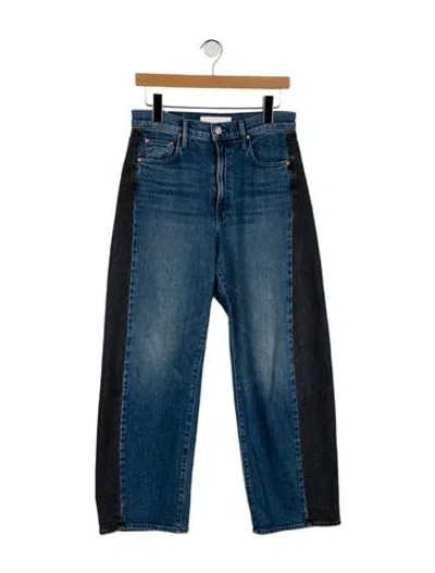 Pre-owned Mother High-rise Wide Leg Jeans In Blue
