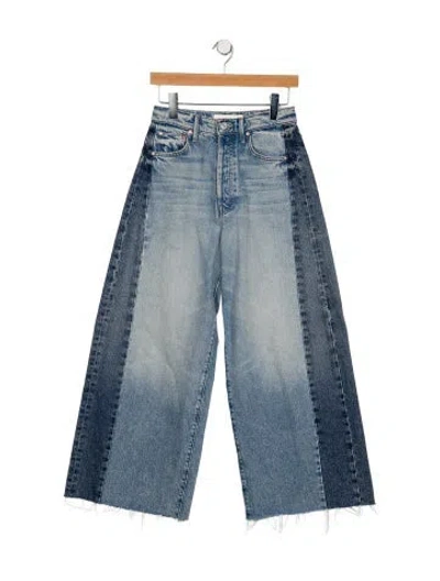Pre-owned Mother High-rise Wide Leg Jeans In Blue