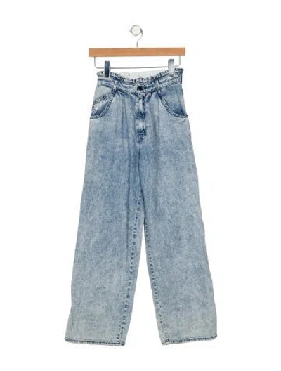 Pre-owned Mother High-rise Wide Leg Jeans In Blue