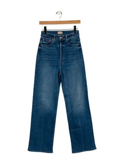 Pre-owned Mother High-rise Wide Leg Jeans In Blue