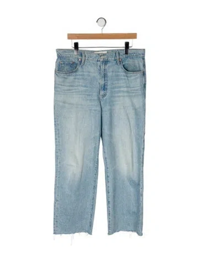 Pre-owned Mother High-rise Wide Leg Jeans In Blue