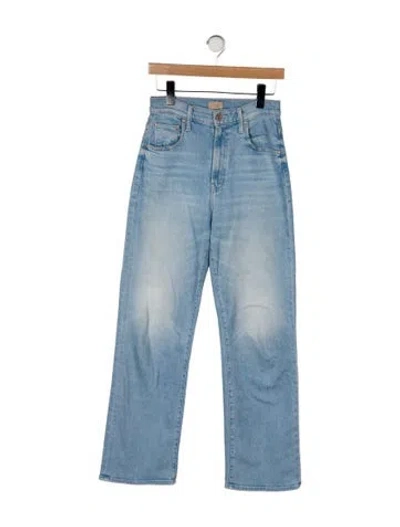 Pre-owned Mother High-rise Wide Leg Jeans In Blue