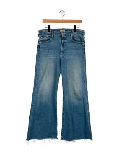 Pre-owned Mother High-rise Wide Leg Jeans In Blue