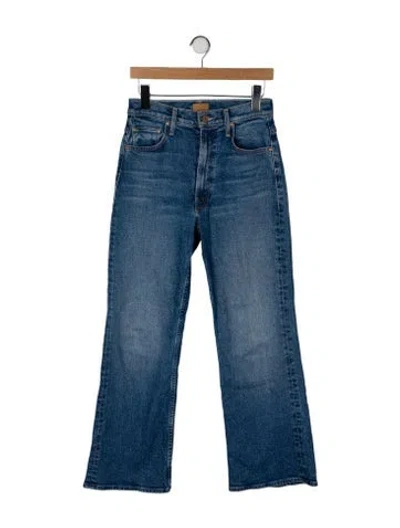 Pre-owned Mother High-rise Wide Leg Jeans In Blue