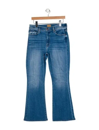 Pre-owned Mother High-rise Wide Leg Jeans In Blue
