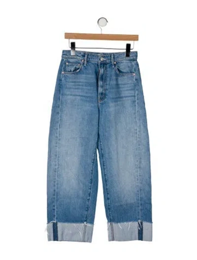 Pre-owned Mother High-rise Wide Leg Jeans In Blue