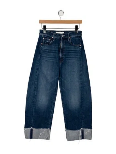 Pre-owned Mother High-rise Wide Leg Jeans In Blue