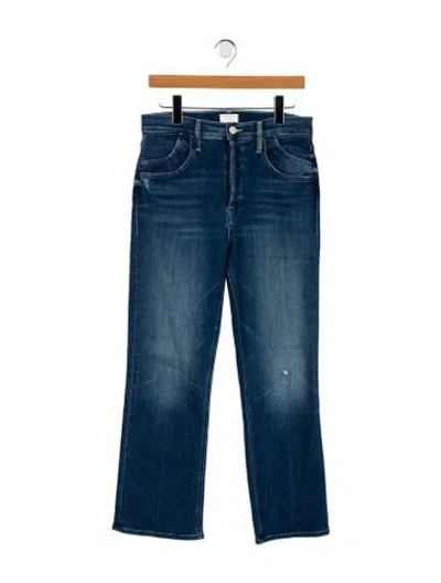 Pre-owned Mother High-rise Wide Leg Jeans In Blue