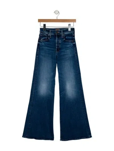 Pre-owned Mother High-rise Wide Leg Jeans In Blue