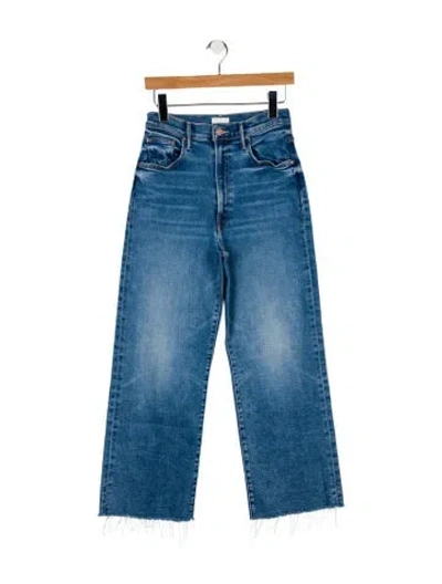 Pre-owned Mother High-rise Wide Leg Jeans In Blue