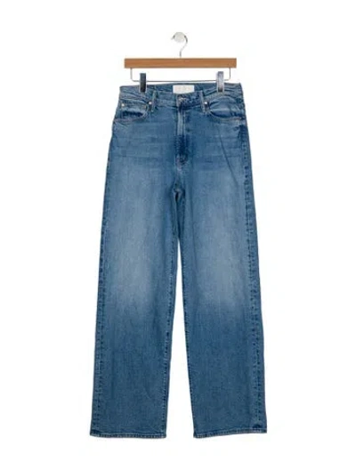 Pre-owned Mother High-rise Wide Leg Jeans In Blue