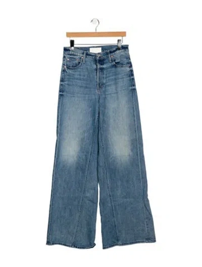 Pre-owned Mother High-rise Wide Leg Jeans In Blue