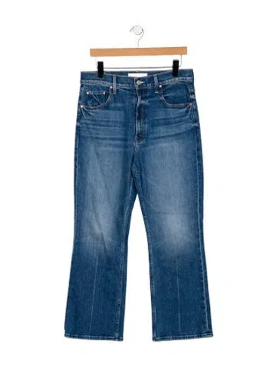 Pre-owned Mother High-rise Wide Leg Jeans In Blue
