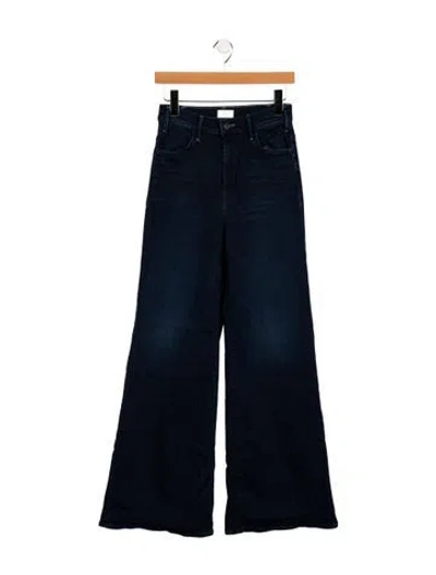 Pre-owned Mother High-rise Wide Leg Jeans In Blue