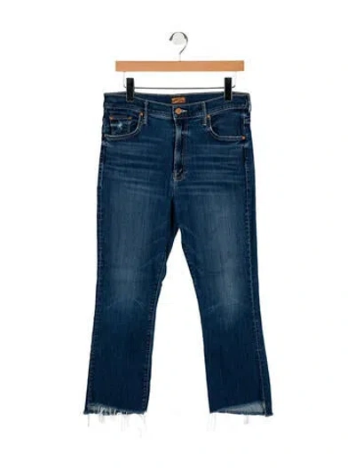 Pre-owned Mother High-rise Wide Leg Jeans In Blue