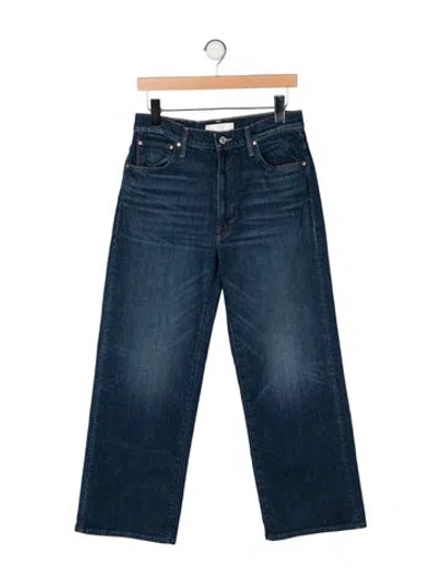 Pre-owned Mother High-rise Wide Leg Jeans In Blue