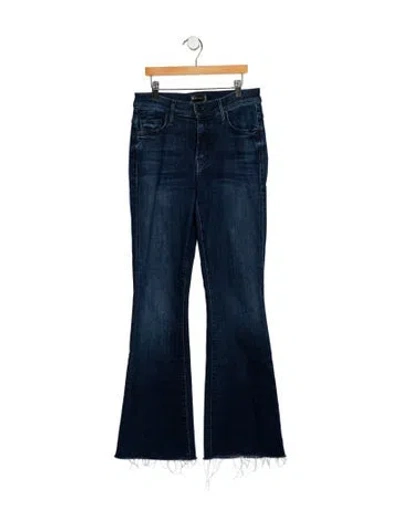 Pre-owned Mother High-rise Wide Leg Jeans In Blue