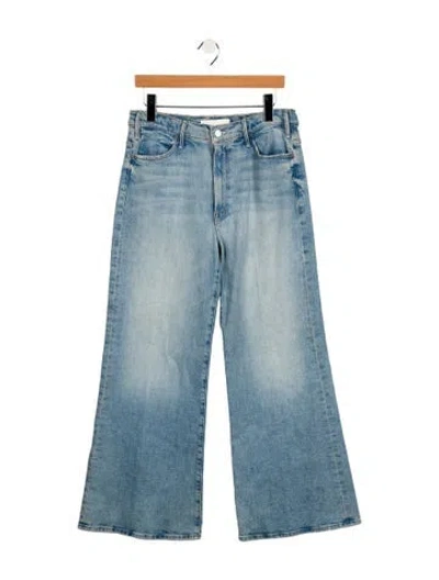 Pre-owned Mother High-rise Wide Leg Jeans In Blue