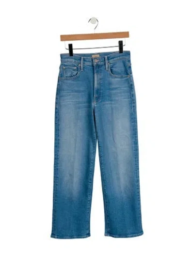 Pre-owned Mother High-rise Wide Leg Jeans In Blue