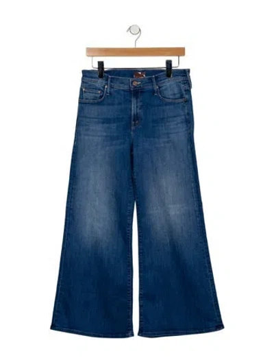 Pre-owned Mother High-rise Wide Leg Jeans In Blue