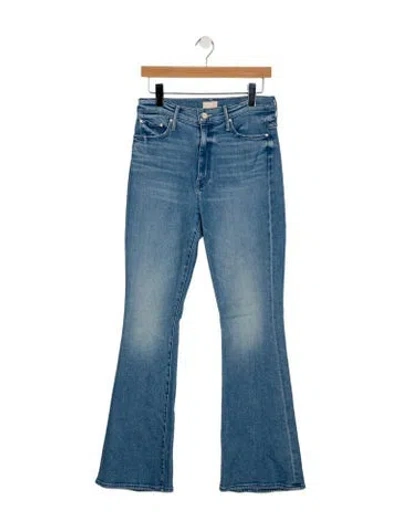 Pre-owned Mother High-rise Wide Leg Jeans In Blue