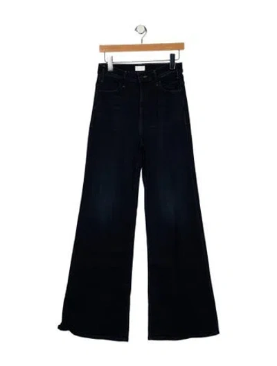 Pre-owned Mother High-rise Wide Leg Jeans In Blue