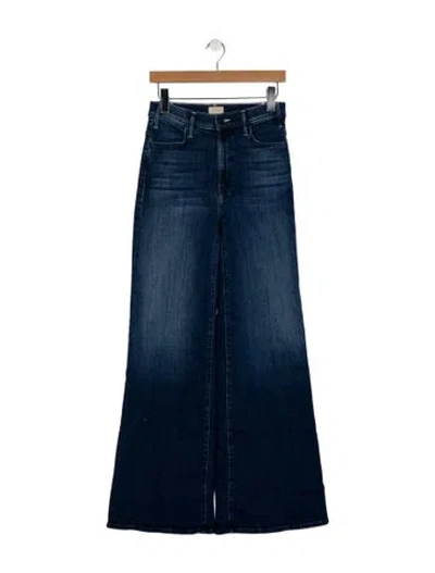 Pre-owned Mother High-rise Wide Leg Jeans In Blue