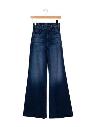Pre-owned Mother High-rise Wide Leg Jeans In Blue