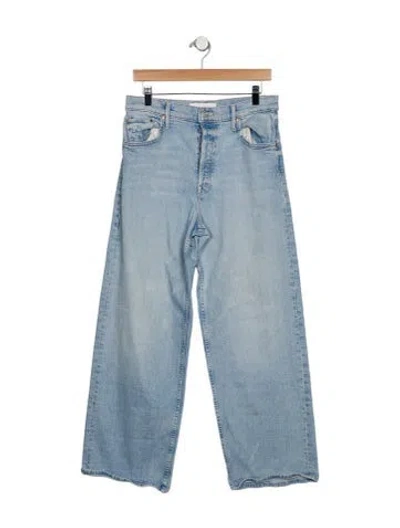 Pre-owned Mother High-rise Wide Leg Jeans In Blue