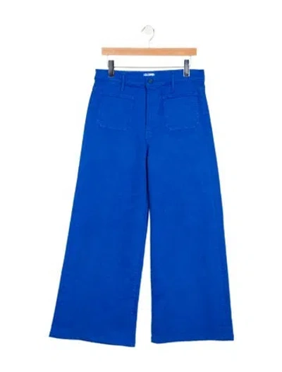 Pre-owned Mother High-rise Wide Leg Jeans In Blue