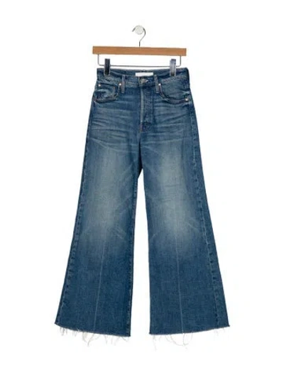 Pre-owned Mother High-rise Wide Leg Jeans In Blue