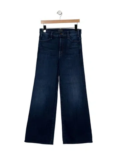 Pre-owned Mother High-rise Wide Leg Jeans In Blue