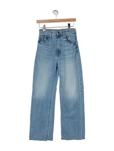 Pre-owned Mother High-rise Wide Leg Jeans In Blue