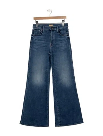 Pre-owned Mother High-rise Wide Leg Jeans In Blue