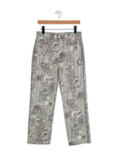 Pre-owned Mother High-rise Wide Leg Jeans In Blue