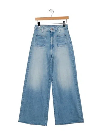 Pre-owned Mother High-rise Wide Leg Jeans In Blue