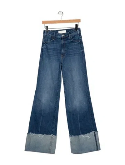 Pre-owned Mother High-rise Wide Leg Jeans In Blue
