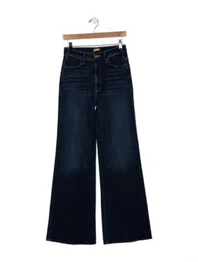 Pre-owned Mother High-rise Wide Leg Jeans In Blue