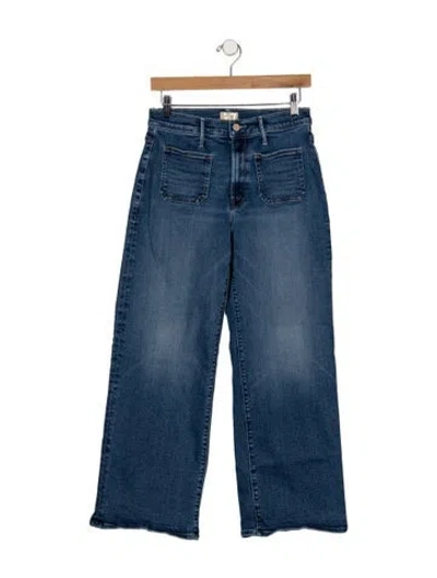 Pre-owned Mother High-rise Wide Leg Jeans In Blue