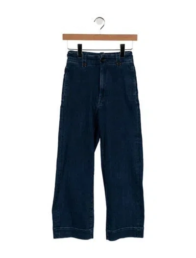 Pre-owned Mother High-rise Wide Leg Jeans In Blue