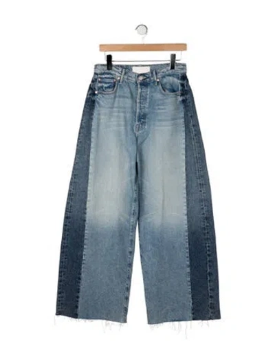 Pre-owned Mother High-rise Wide Leg Jeans In Blue