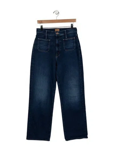 Pre-owned Mother High-rise Wide Leg Jeans In Blue